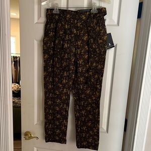 Jules & Leopold Floral Print Pants - Black and Yellow